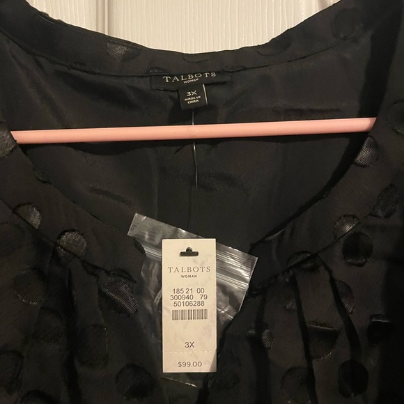 Talbots Bubble black tunic with sheer sleeves - Picture 2 of 5